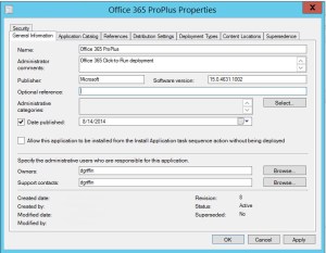 OfficeCTR Application General Information tab